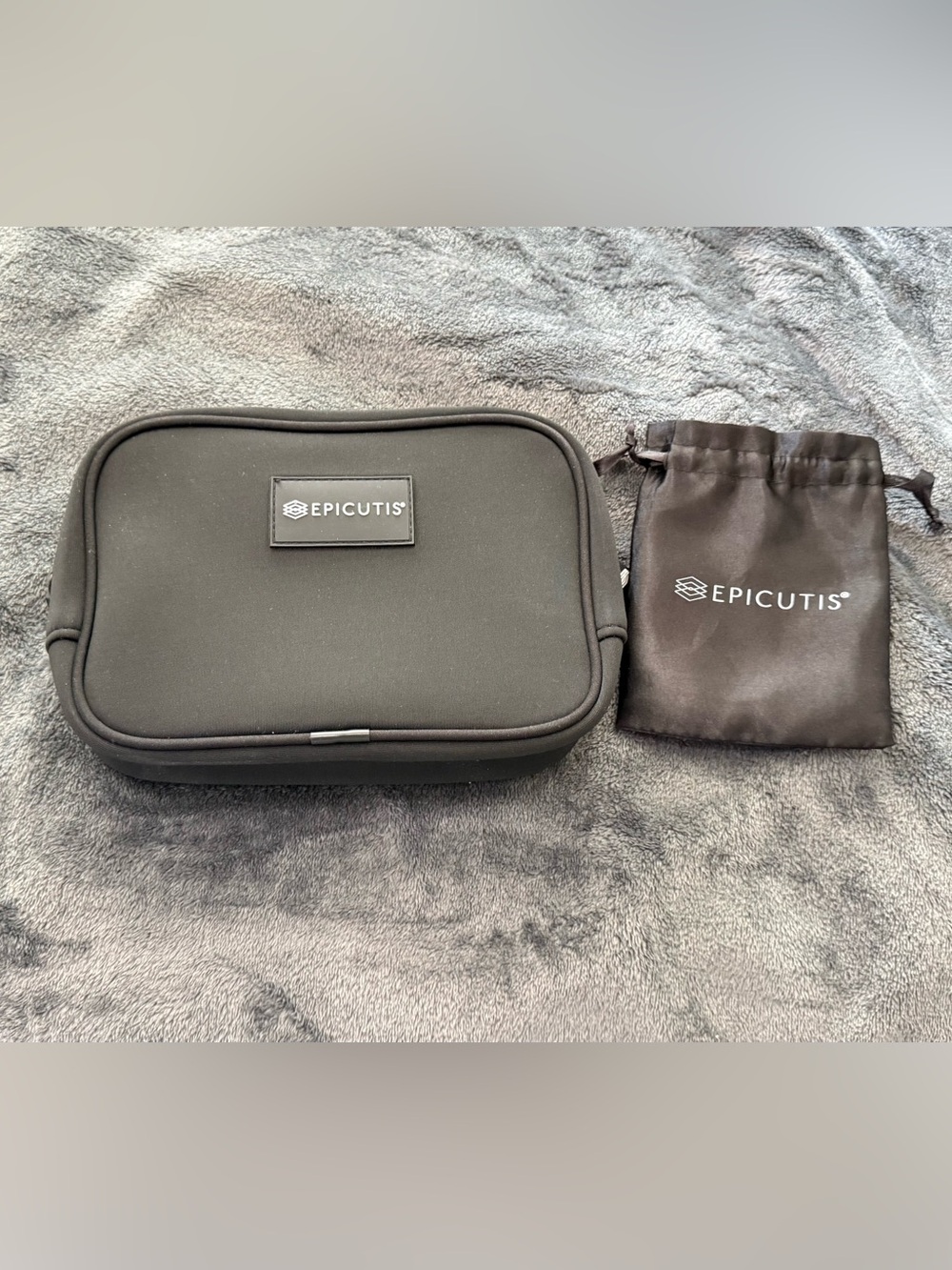 Epicutis Black Travel Cosmetic Bag with Drawstring Pouch